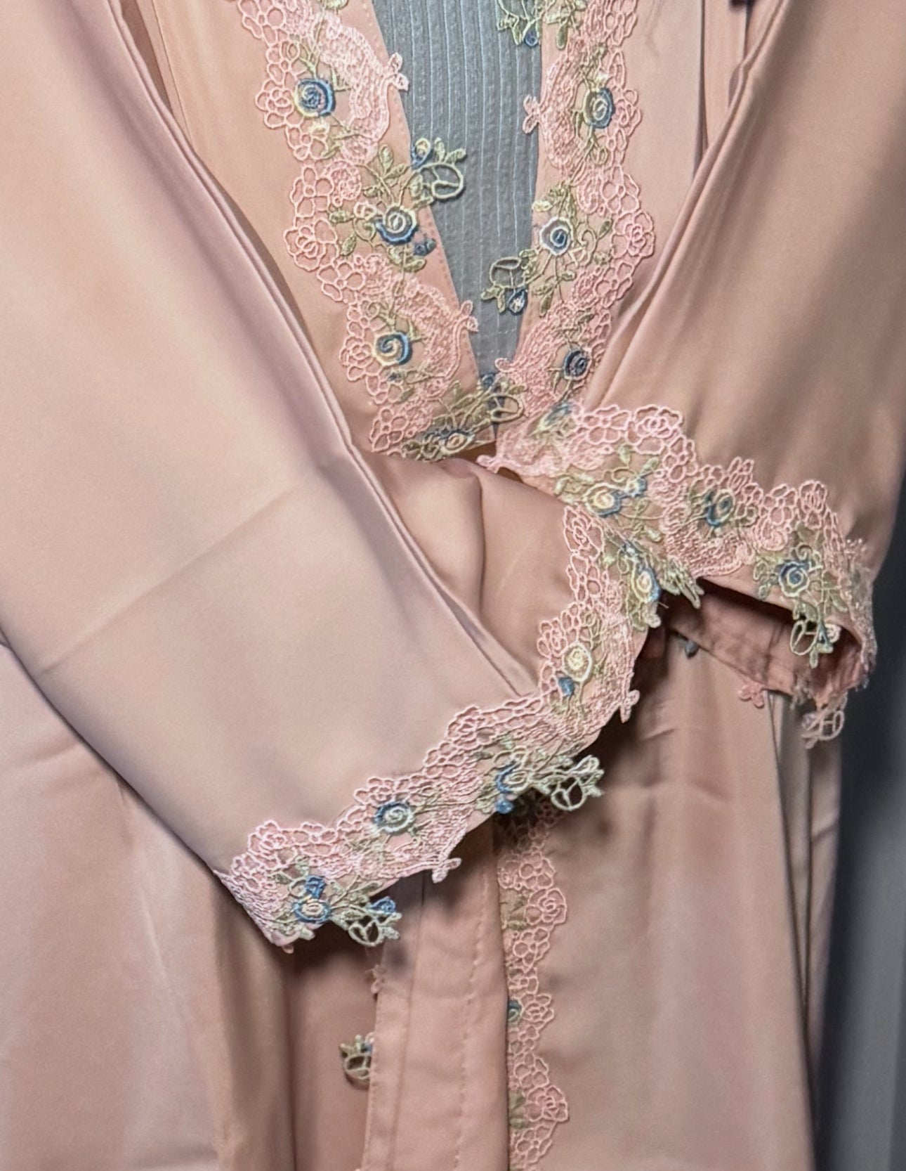 Girls Abaya - Asha Pink Lace